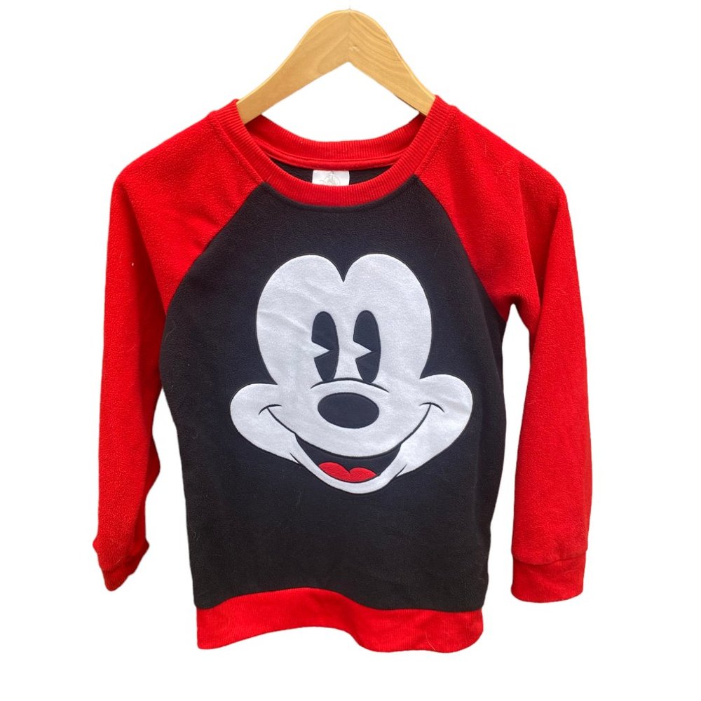 Disney Store kid's Mickey‎ Mouse fuzzy sweatshirt sz 7/8